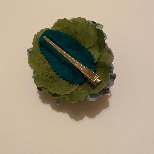 Classic Vintage Jade & Lilac Hydrangea Hair Clip