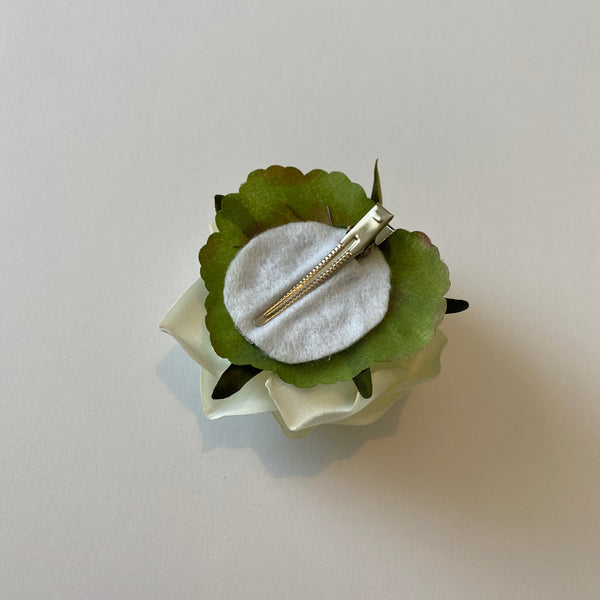 Classic Vintage Cream Rose Hair Clip