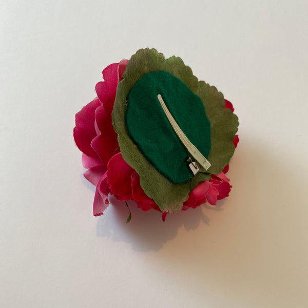 Classic Vintage Pink Rose & Hydrangea Hair Clip