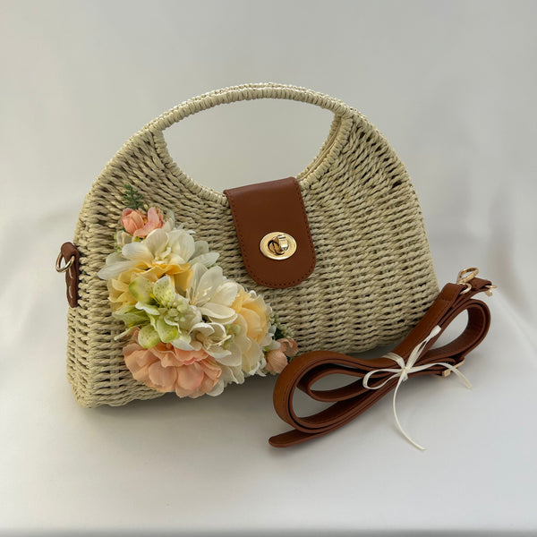 Classic Ada-May Handbag with Blooms - Vintage Inspired