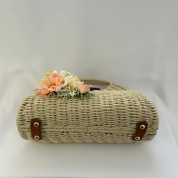 Classic Ada-May Handbag with Blooms - Vintage Inspired