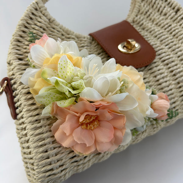 Classic Ada-May Handbag with Blooms - Vintage Inspired