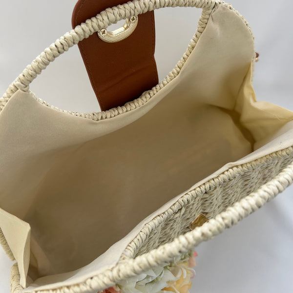 Classic Ada-May Handbag with Blooms - Vintage Inspired