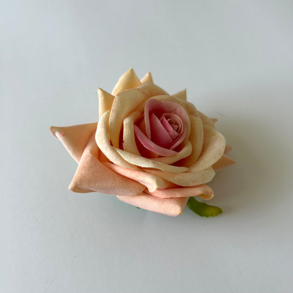 Classic Vintage Apricot Blush Rose Flower Hair Clip