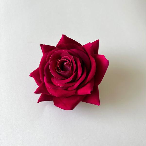 Classic Vintage Cerise Pink Rose Flower Hair Clip