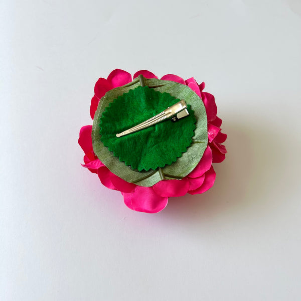 Classic Vintage Cerise Pink Hydrangea Flower Hair Clip