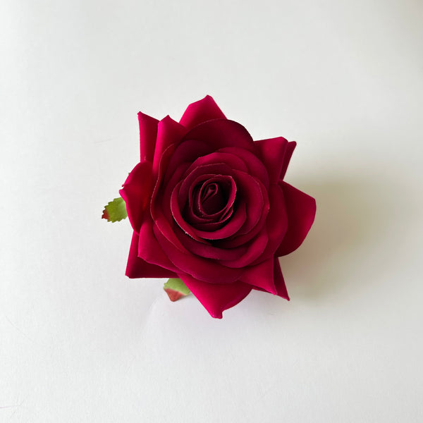 Classic Vintage Cerise Pink Rose Flower Hair Clip