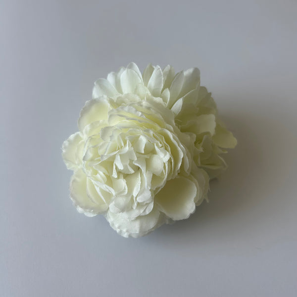 Classic Vintage Cream Carnation & Cream Dahlia Flower Hair Clip