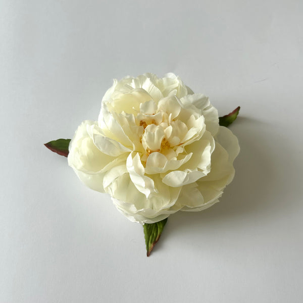 Classic Vintage Cream Peony Flower Hair Clip