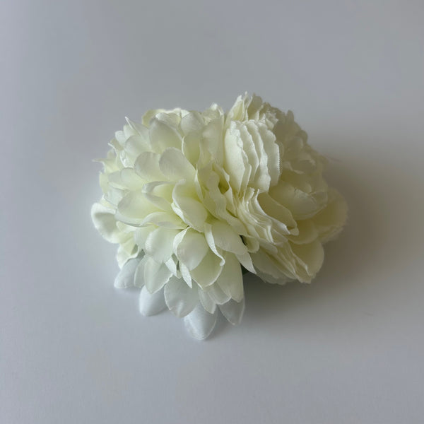 Classic Vintage Cream Carnation & Cream Dahlia Flower Hair Clip