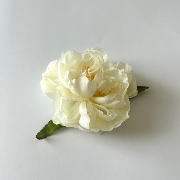 Classic Vintage Cream Peony Flower Hair Clip