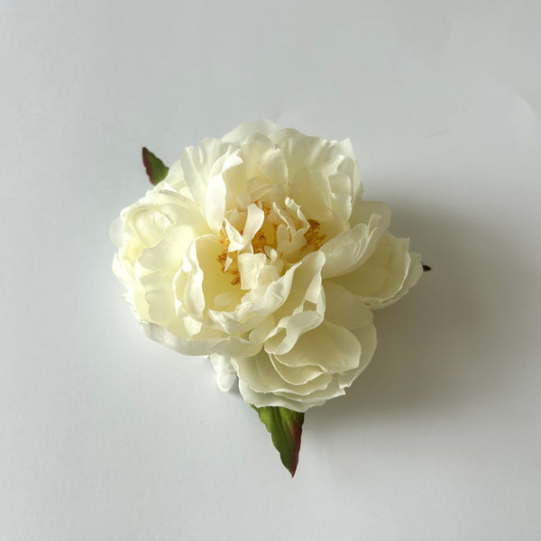 Classic Vintage Cream Peony Flower Hair Clip