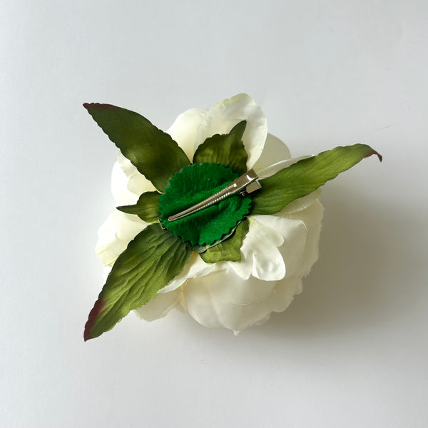 Classic Vintage Cream Peony Flower Hair Clip