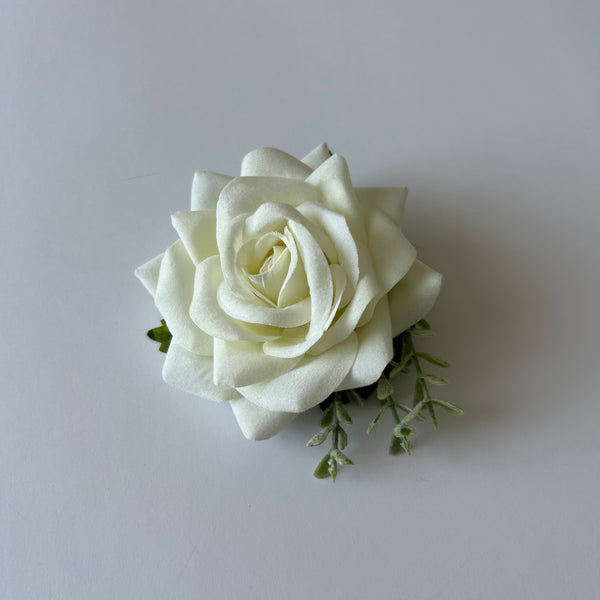 Classic Vintage Cream Rose Flower Hair Clip