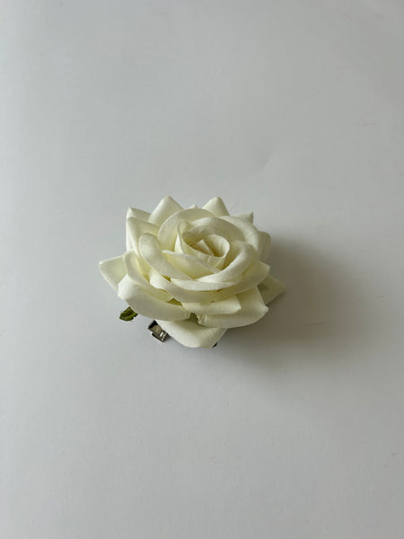 Classic Vintage Cream Rose Flower Hair Clip