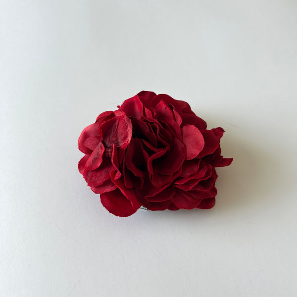 Classic Vintage Deep Red Hydrangea Flower Hair Clip