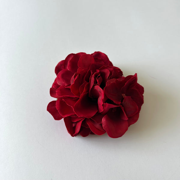Classic Vintage Deep Red Hydrangea Flower Hair Clip