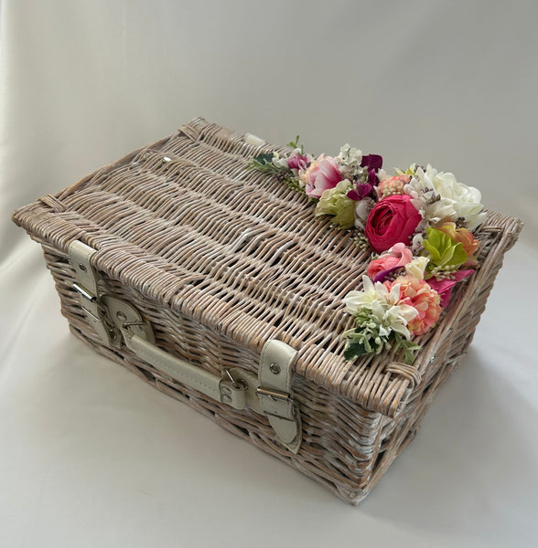 Classic Doris Basket in White Antique Wash Wicker - Vintage Inspired