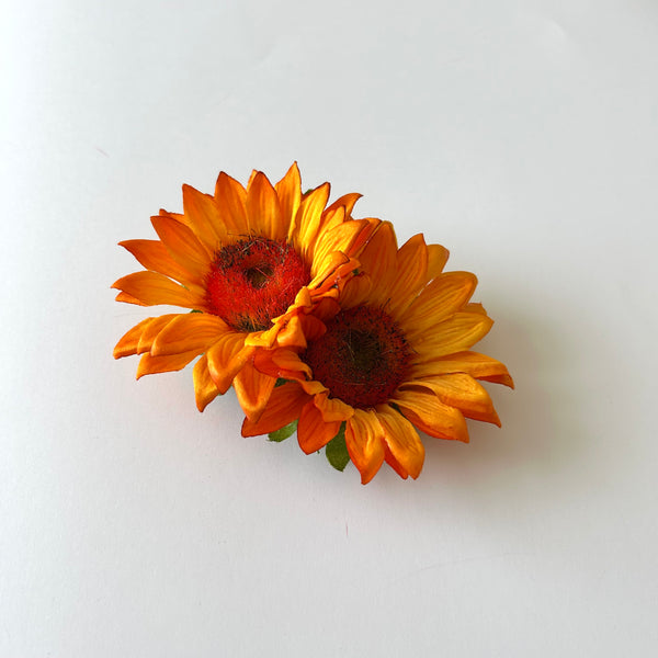 Classic Vintage Double Sunflower Flower Hair Clip