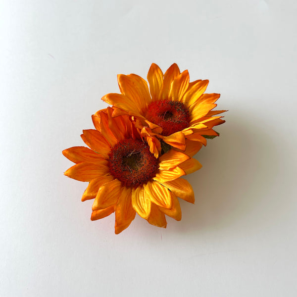 Classic Vintage Double Sunflower Flower Hair Clip