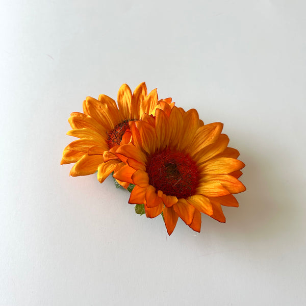 Classic Vintage Double Sunflower Flower Hair Clip