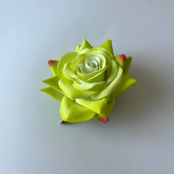 Classic Vintage Emerald Green Rose Flower Hair Clip