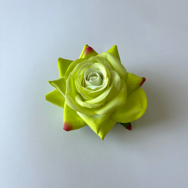 Classic Vintage Emerald Green Rose Flower Hair Clip