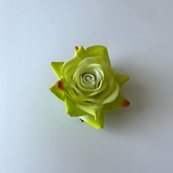 Classic Vintage Emerald Green Rose Flower Hair Clip