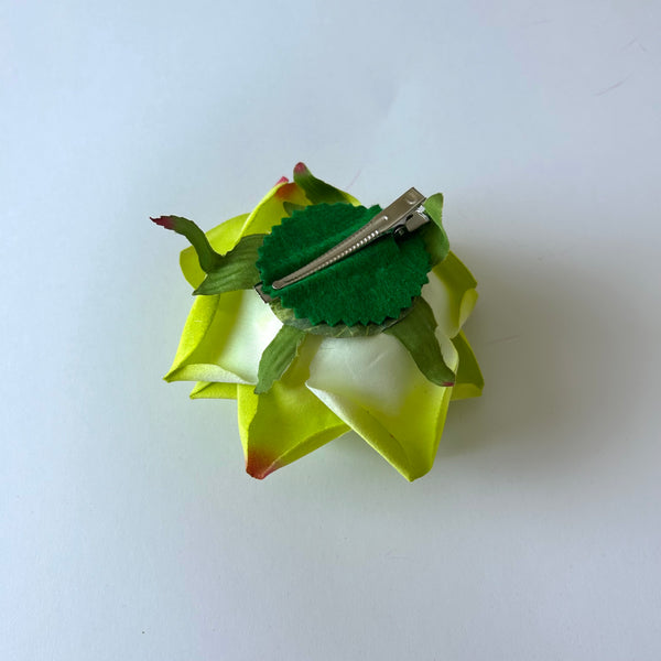 Classic Vintage Emerald Green Rose Flower Hair Clip