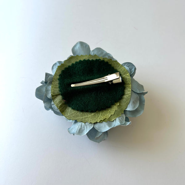 Classic Vintage Jade Blue Hydrangea Flower Hair Clip