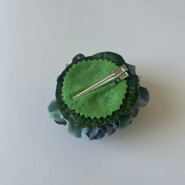 Classic Vintage Jade Blue Hydrangea Flower Hair Clip