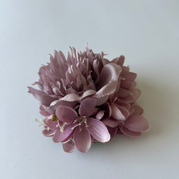 Classic Vintage Lilac Peony & Lilac Lily Flower Hair Clip