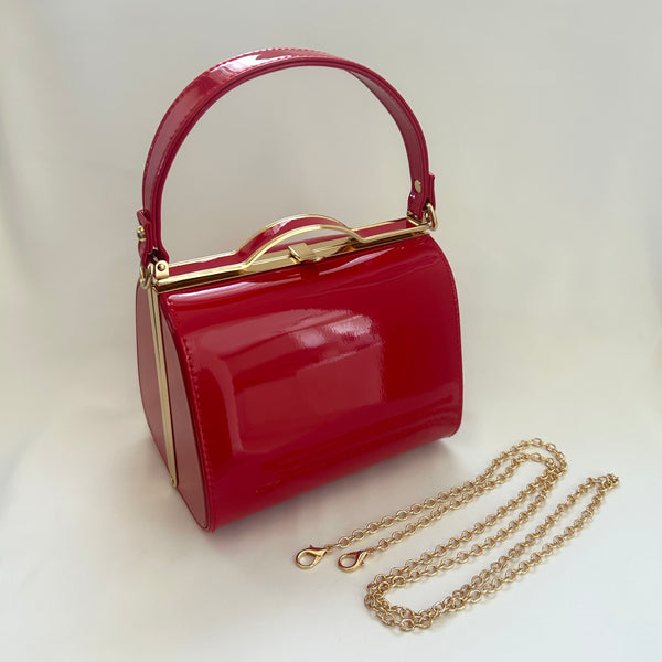 Classic Lilly Handbag in Red - Vintage Inspired