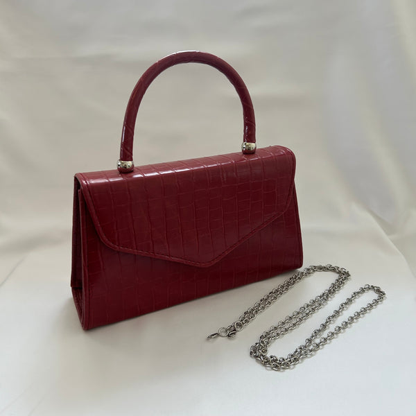 Classic Lucy Handbag in Cherry Red - Vintage Inspired