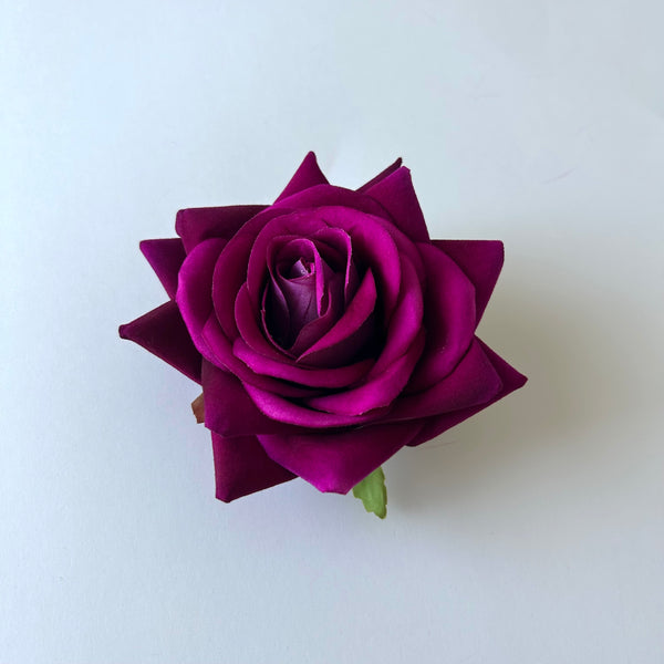 Classic Vintage Mulberry Pink Rose Flower Hair Clip