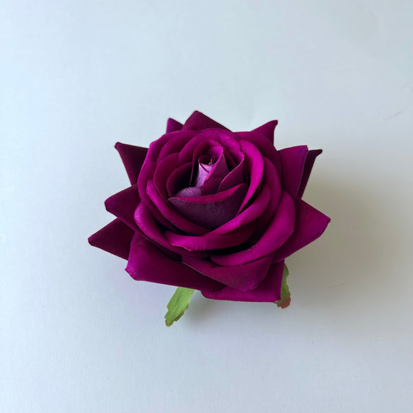 Classic Vintage Mulberry Pink Rose Flower Hair Clip