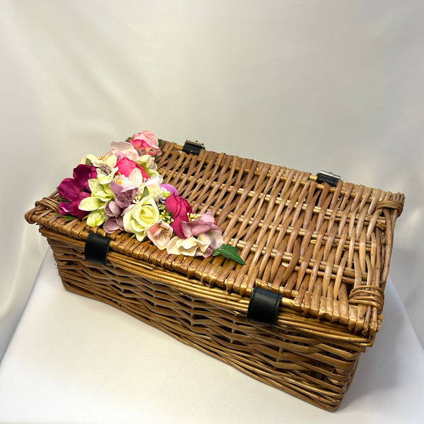 Classic Molly Picnic Basket in Natural Wicker- Vintage Inspired