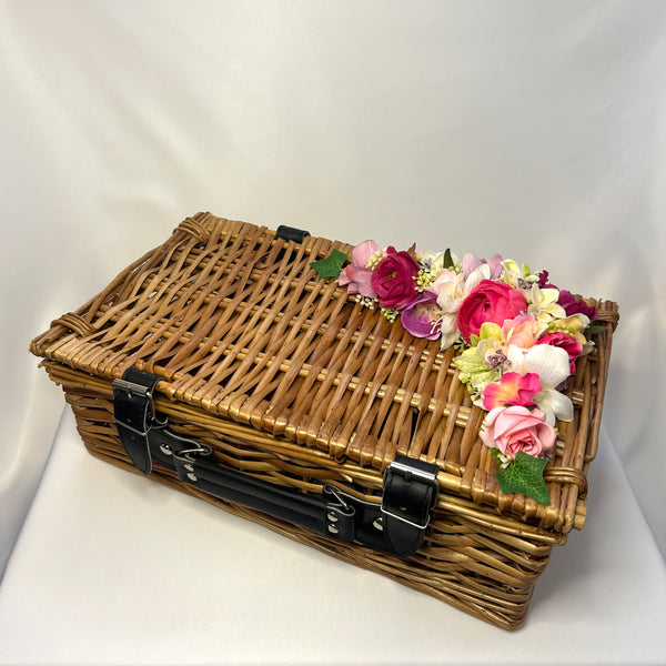 Classic Molly Picnic Basket in Natural Wicker- Vintage Inspired