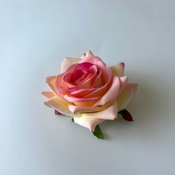 Classic Vintage Pale Pink Blush Rose Flower Hair Clip
