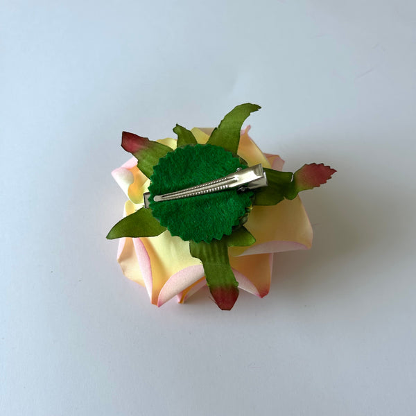 Classic Vintage Pale Pink Blush Rose Flower Hair Clip