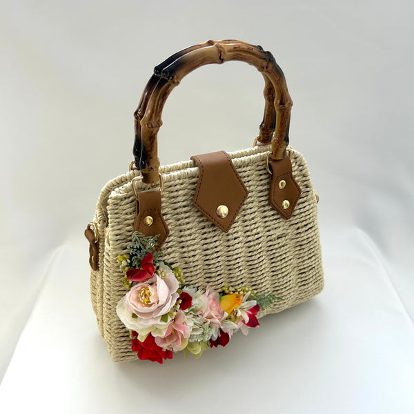 Classic Penny-May Handbag with Blooms - Vintage Inspired