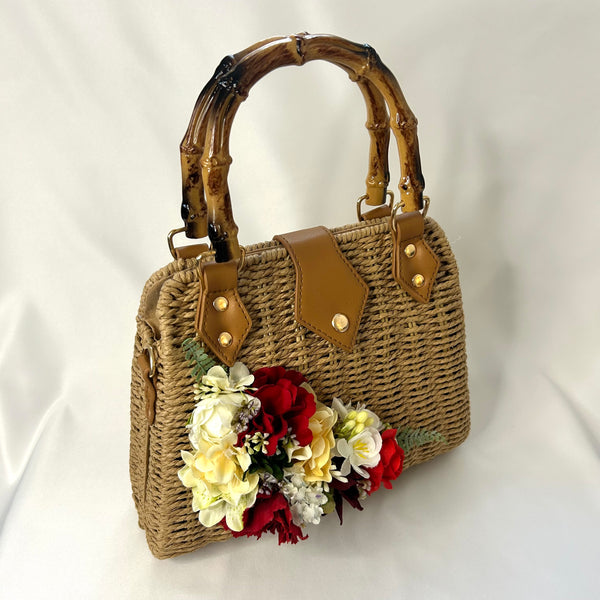 Classic Penny-May Handbag with Blooms - Vintage Inspired