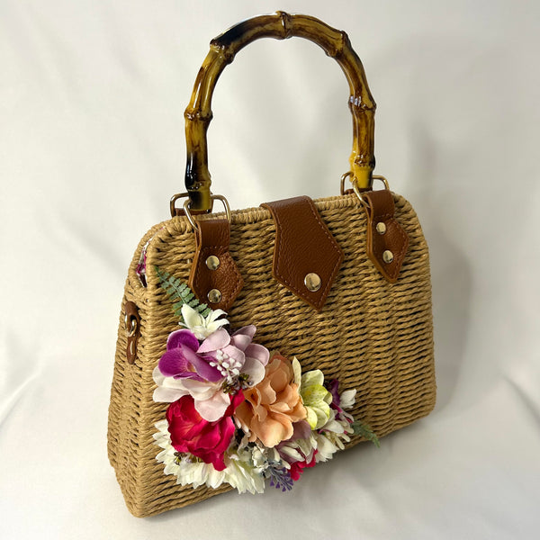 Classic Penny-May Handbag with Blooms - Vintage Inspired