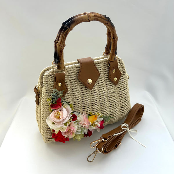 Classic Penny-May Handbag with Blooms - Vintage Inspired