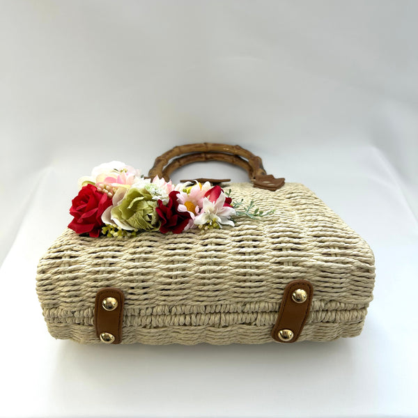 Classic Penny-May Handbag with Blooms - Vintage Inspired