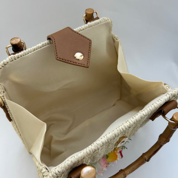 Classic Penny-May Handbag with Blooms - Vintage Inspired