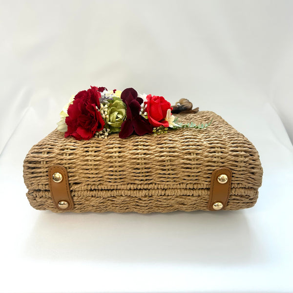 Classic Penny-May Handbag with Blooms - Vintage Inspired