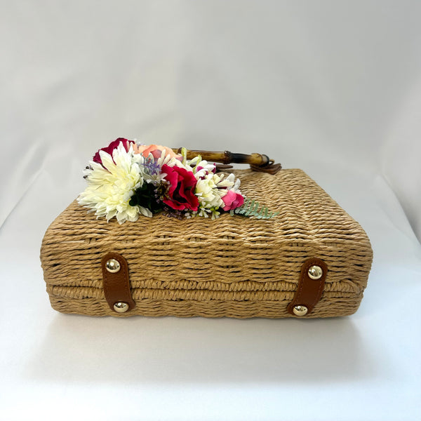 Classic Penny-May Handbag with Blooms - Vintage Inspired