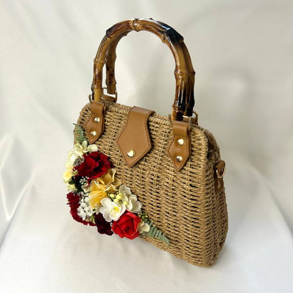 Classic Penny-May Handbag with Blooms - Vintage Inspired