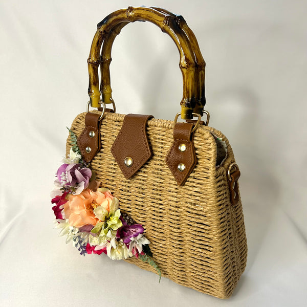 Classic Penny-May Handbag with Blooms - Vintage Inspired